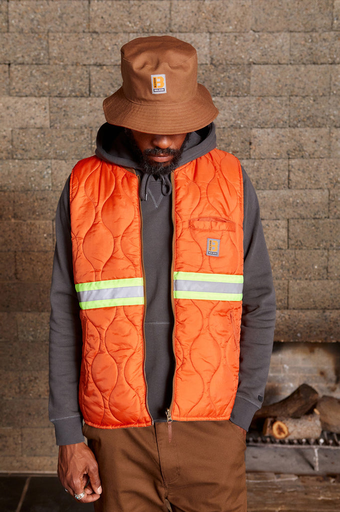 Men's Fit, Extra Shot | Abraham Builders Reversible Vest - Bison/Burnt Red