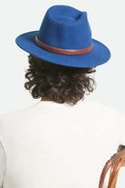 Unisex Messer Fedora in the color Midnight Blue/Pinecone - Men's Back View