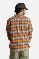 Men's Fit, Back View | Bowery Lightweight Ultra Soft Flannel - Terracotta/Black