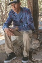 Men's Bowery Flannel in the color Bering Sea/Mood Indigo/Adrenaline Rush - Men's Lifestyle 3.0