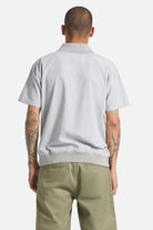Men's Trolly Jacquard Weekend Short Sleeve Polo in the color Blue Aura - Men's Back View