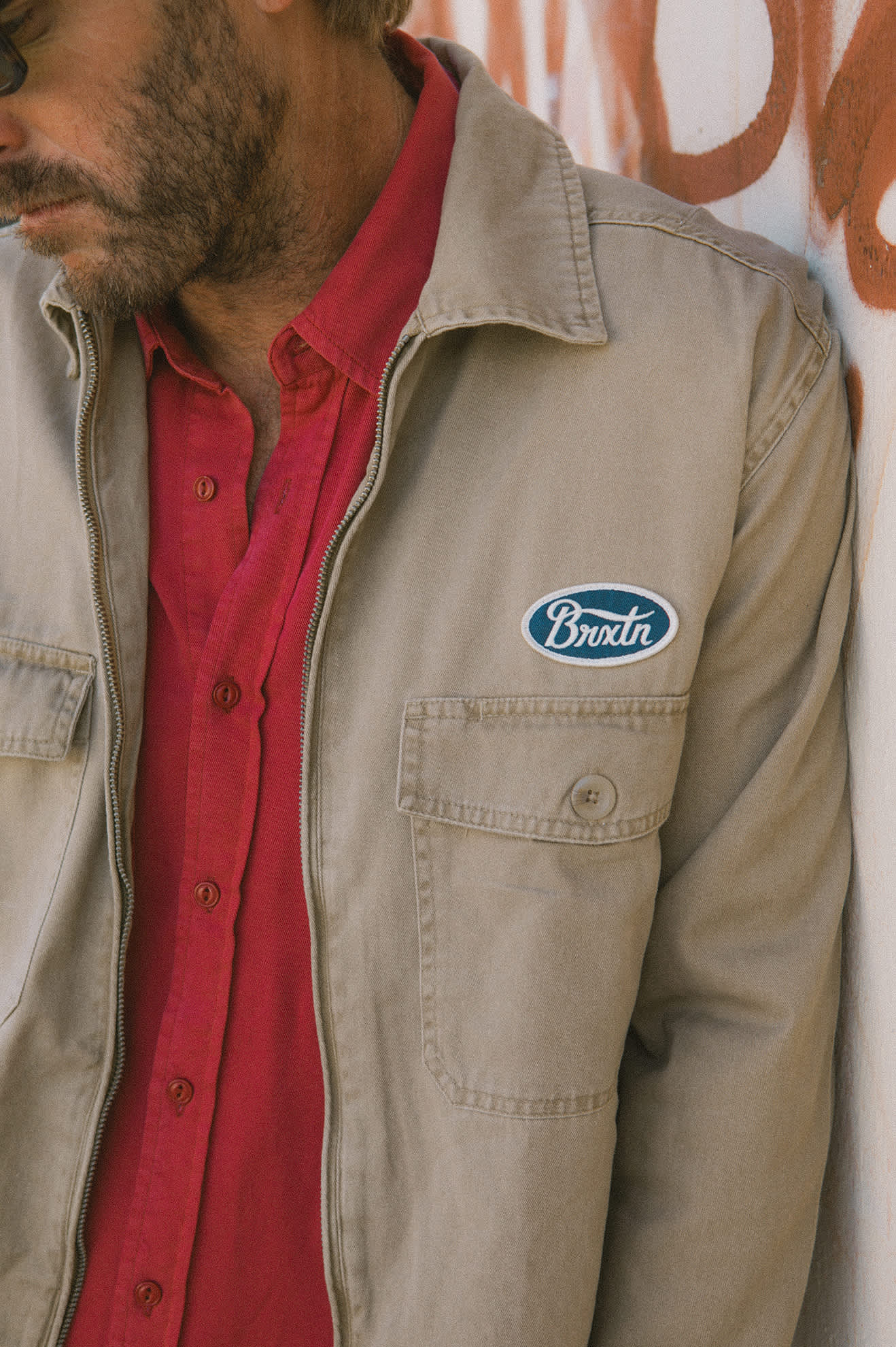 Men's Trademark Lightweight Garage Jacket in the color Washed Khaki - Men's Lifestyle image