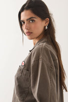 Women's Utopia Overshirt in the color Walnut Brown - Additional Fit image