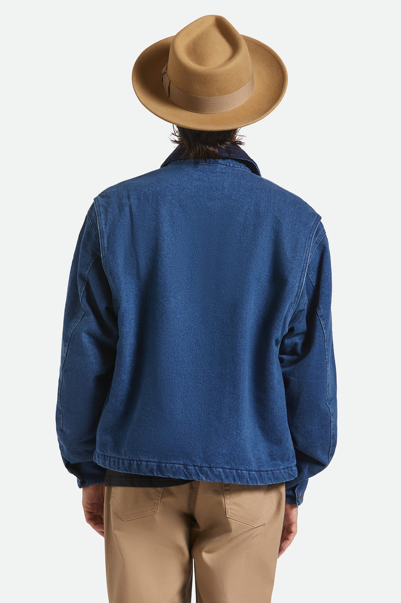 Unisex Swindle Convertabrim Fedora in the color Antique Bronze - Men's Back View