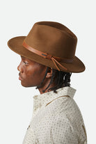 Unisex Messer Traditional Fedora in the color Coffee - Men's Side View