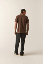 Men's Brixton Baseline Pocket T-Shirt in the color Walnut Brown Vintage Wash - Men's Back View