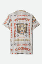 Women's The Cinch Button Down Short Sleeve Dress in the color Lost In Reality Print - Additional Laydown image