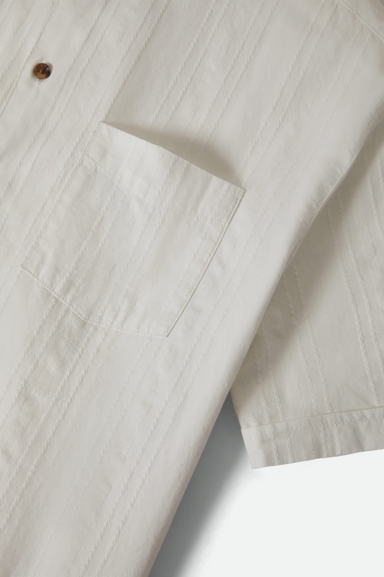 Men's Vintage Short Sleeve Shirt in the color Off White Jacquard Stripe - Additional Laydown image