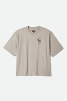 Men's Sword Short Sleeve Boxed Crop T-Shirt in the color Pebble Stone - Front Product Laydown Image