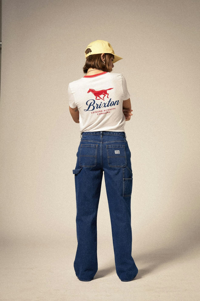 Women's Essex Painter Pant in the color Medium Denim - Women's Back View