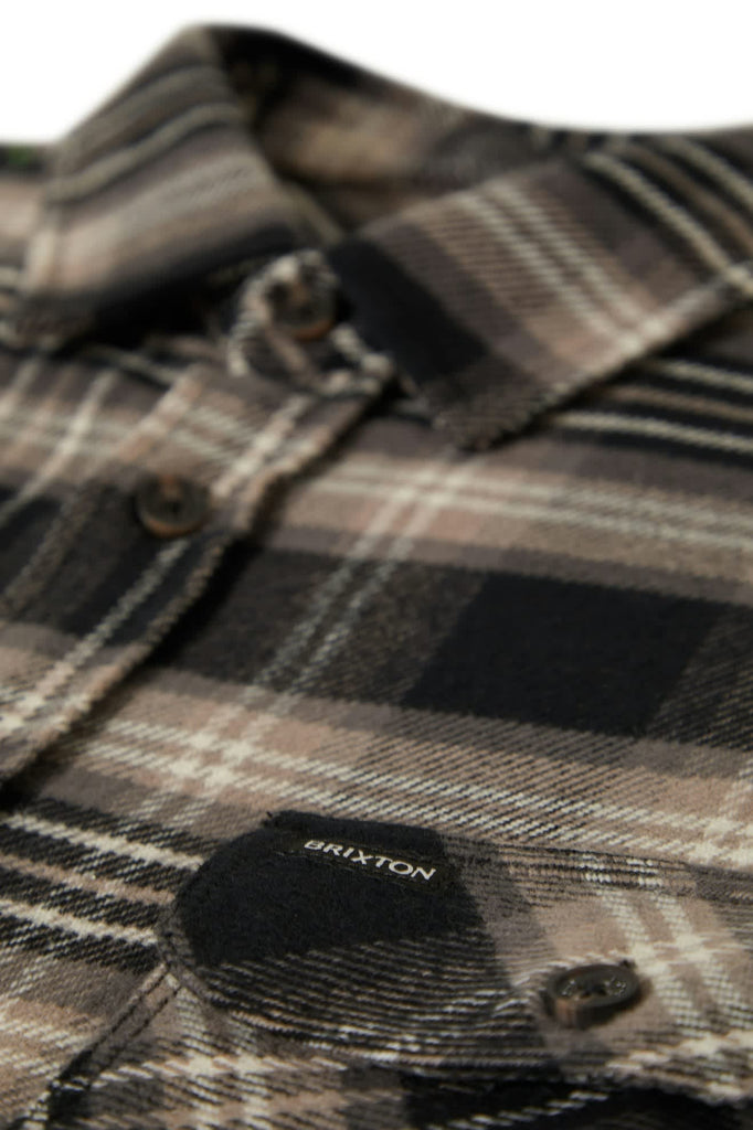 Men's Bowery L/S Flannel in the color Black/Charcoal/Beige - Additional Style View