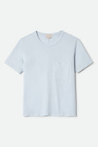 Women's Carefree Organic Garment Dye Perfect T-Shirt in the color Blue Aura - Front Product Laydown Image