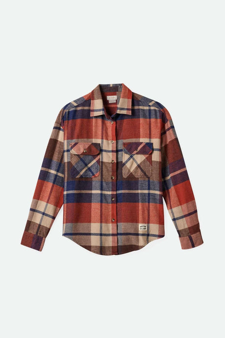 Women'sBowery Women's Classic L/S Flannel - Navy/Mars Red/Whitecap| Main