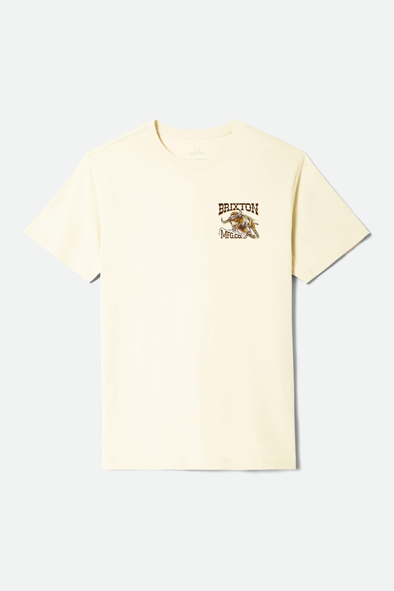 Men's Barquero Short Sleeve Standard T-Shirt in the color Cream - Front Product Laydown Image