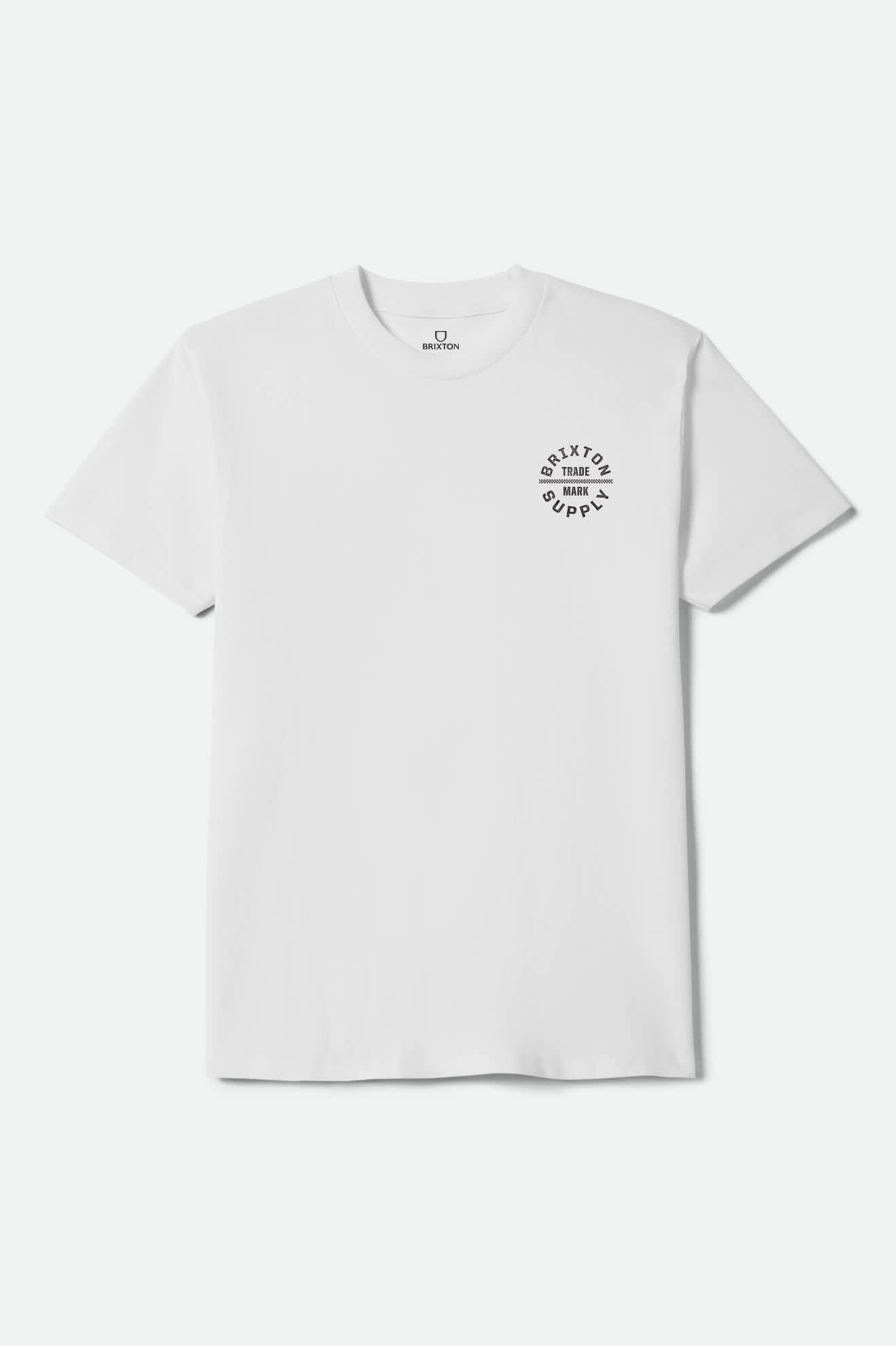 Men's Oath V Short Sleeve Shirt in the color White/Black/Checkered - Front Product View