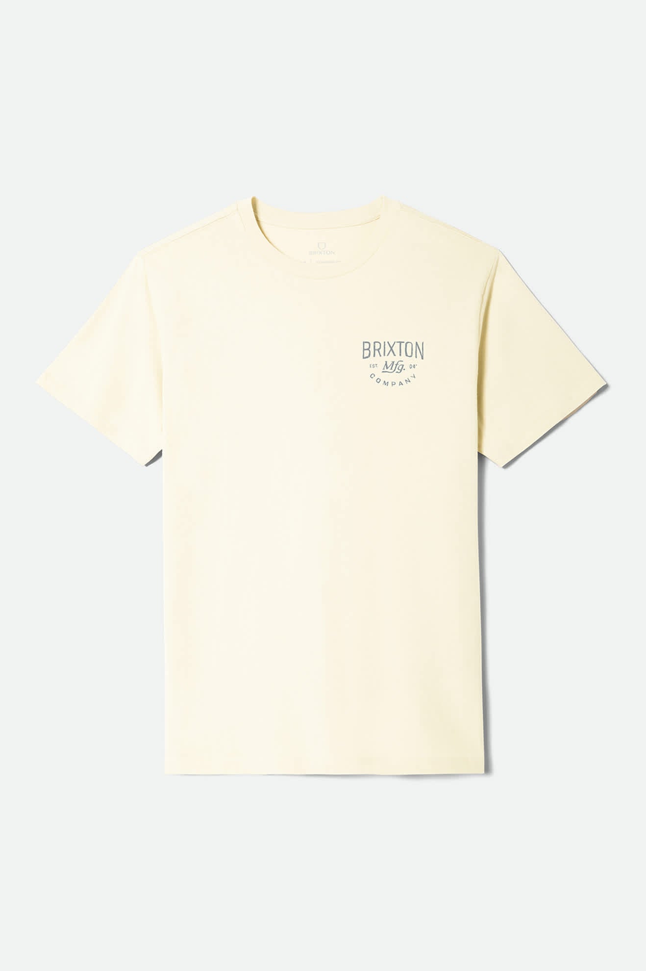 Men's Fremont Short Sleeve Standard T-Shirt in the color Cream - Front Product Laydown Image