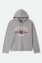 Men's Benched Hoodie in the color Heather Grey - Front Product Laydown Image