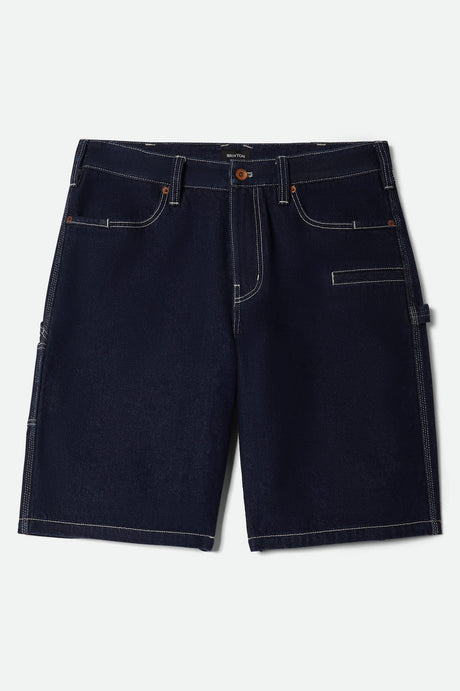 Men's Builders Carpenter Baggy Short in the color Rinse Denim - Front Product View