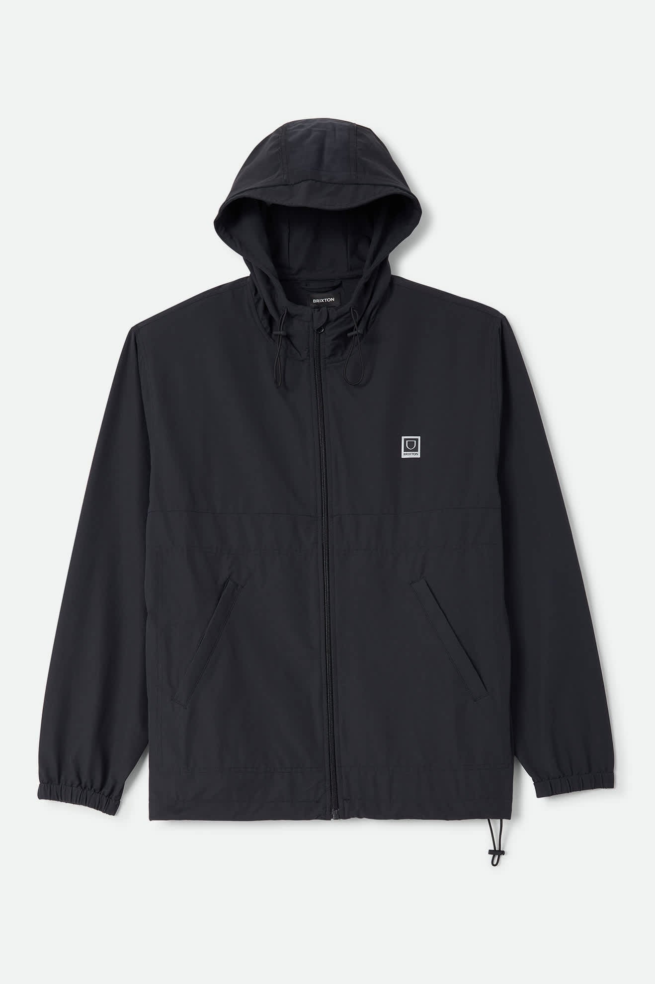 Men's Journey Zip Jacket in the color Black - Front Product Laydown Image