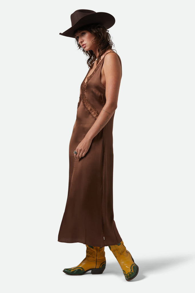 Women's The Ridge Slip Dress in the color Pinecone Brown - Women's Side View