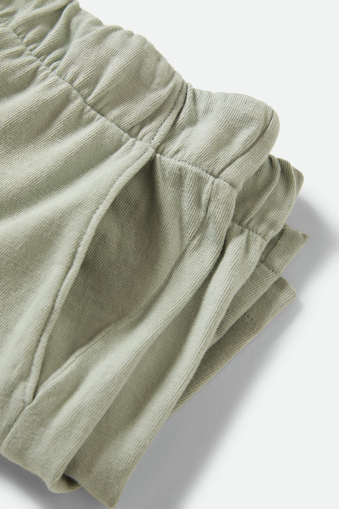 Women's Carefree Organic Garment Dyed Lounge Short in the color Sage Green - Additional Laydown image