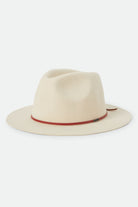 Unisex Wesley Fedora in the color Wax Paper/Red Earth - Front Product Laydown Image