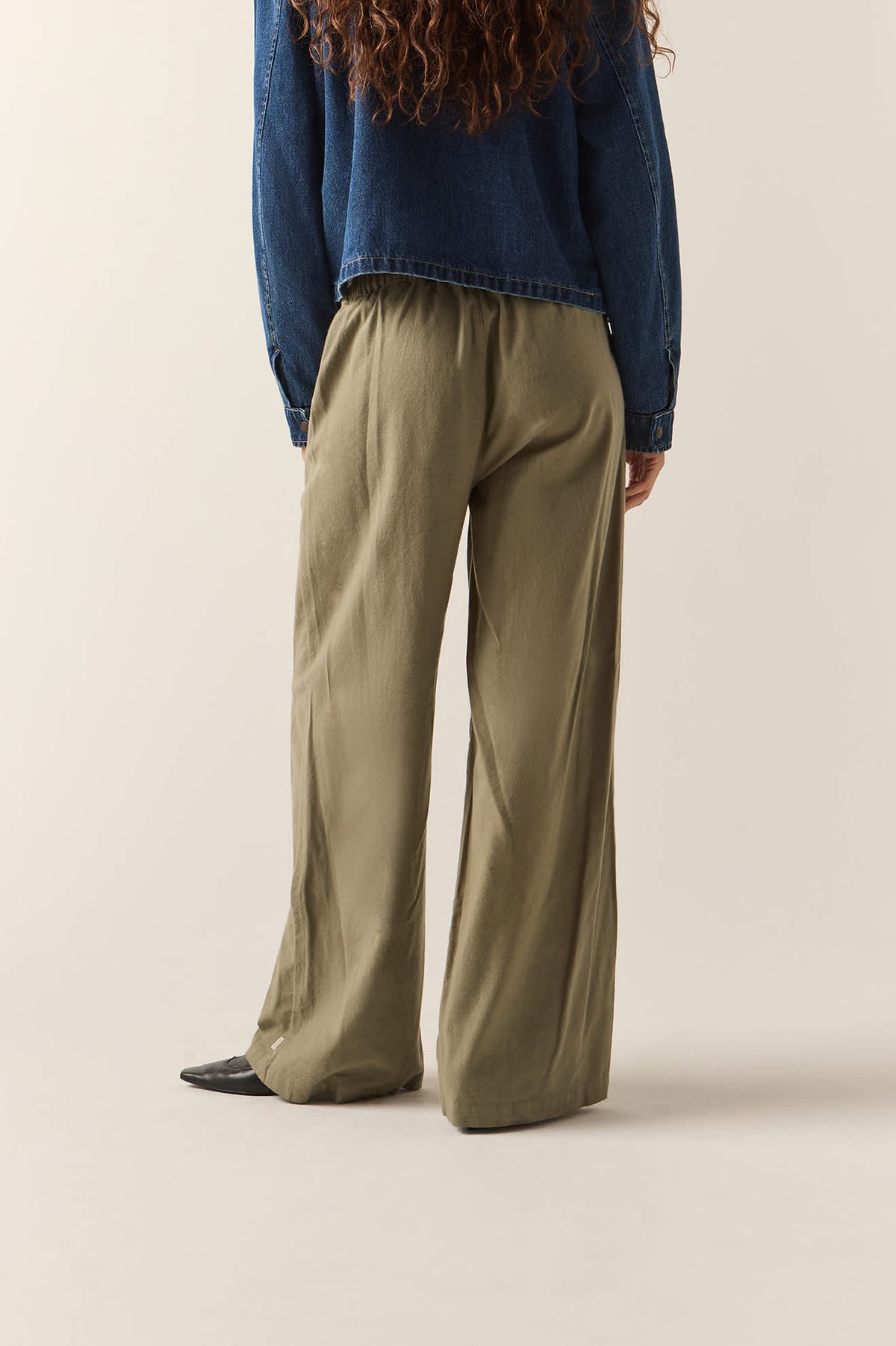 Women's Service Trouser Pant in the color Olive Surplus - Women's Back View