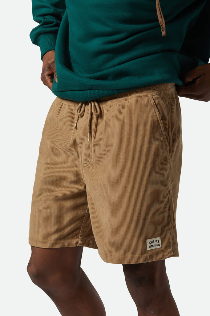 Men's Everyday Corduroy Short in the color Khaki - Men's Side View