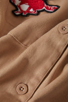 Women's Utopia Patchwork Overshirt in the color Washed Timeless Taupe - Additional Laydown image