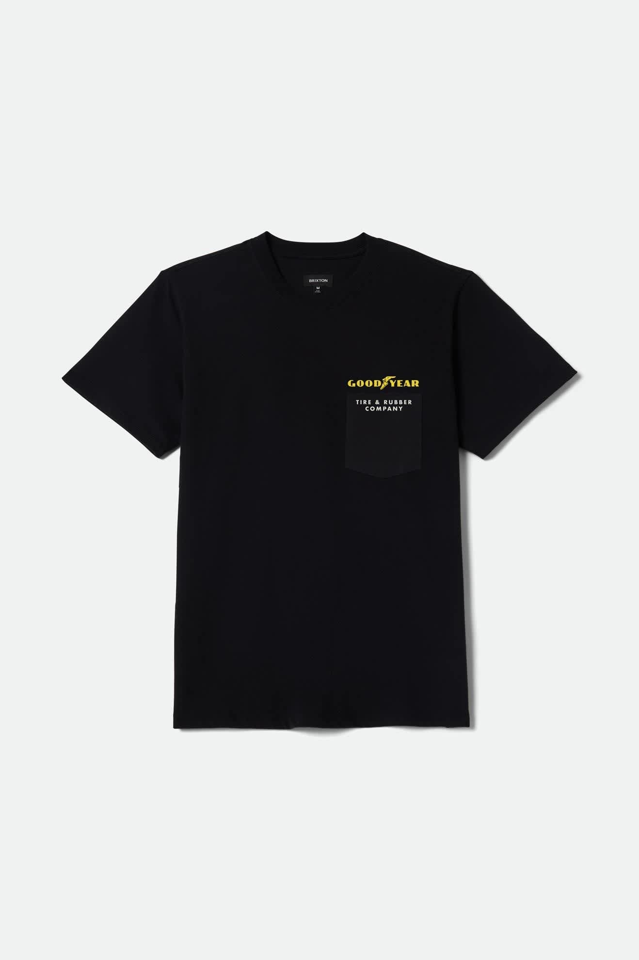 Men's Goodyear Service Pocket T-Shirt in the color Black - Front Product View
