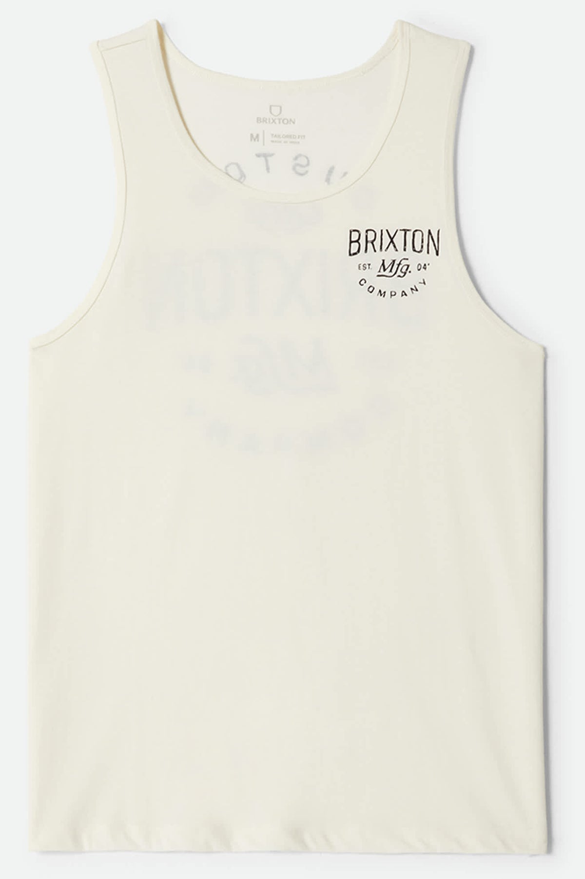 Men's Fremont Tank Top in the color Off White - Front Product Laydown Image