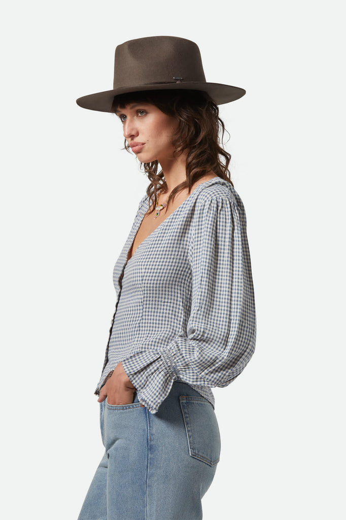 Unisex Cohen Cowboy Hat in the color Brown - Women's Side View