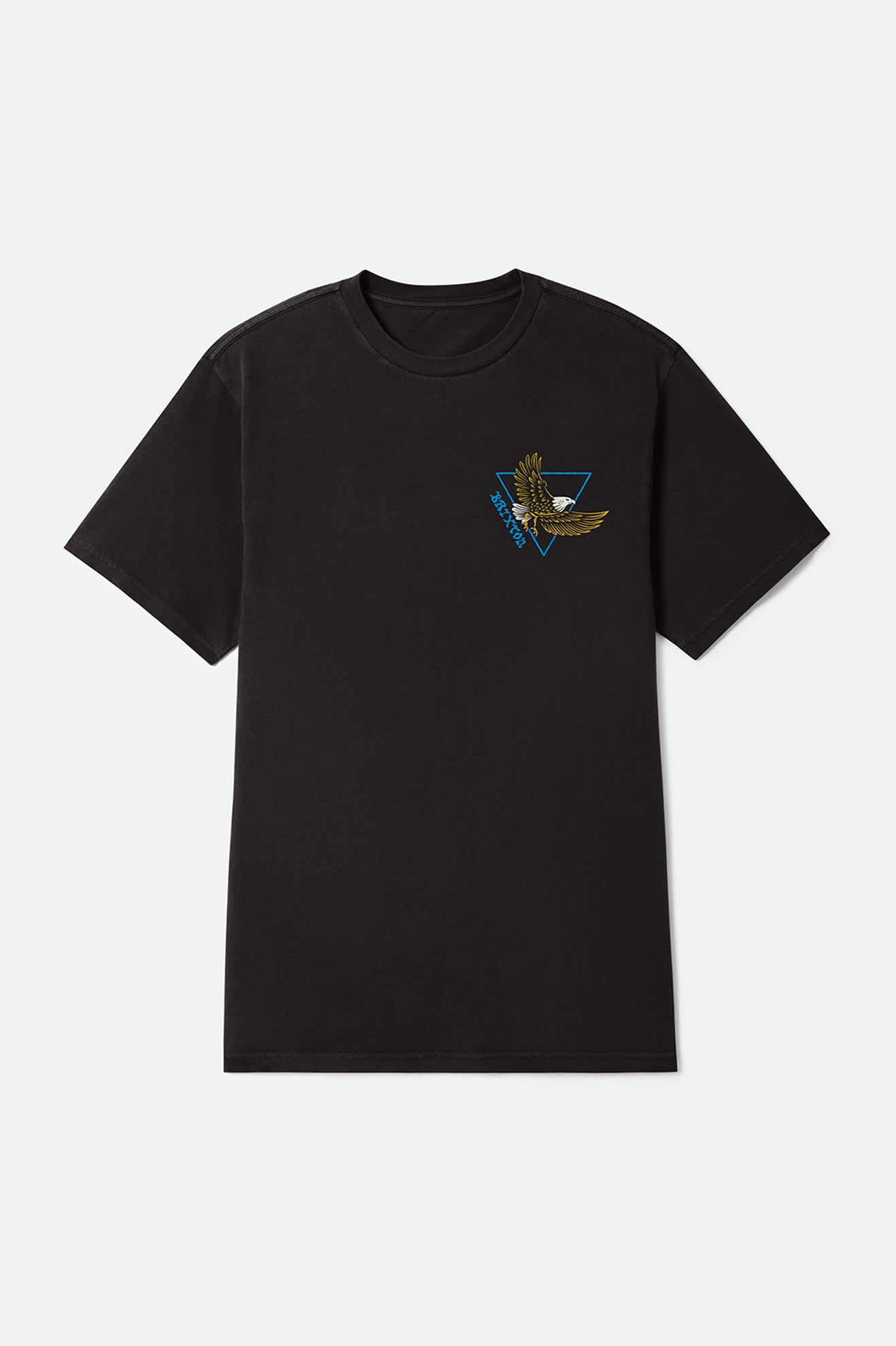 Men's Opal Short Sleeve Standard T-Shirt in the color Black Worn Wash - Front Product Laydown Image
