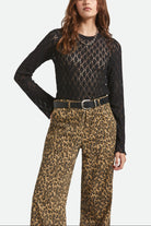 Women's Dolly Slim L/S Knit T-Shirt in the color Black - Women's Front View