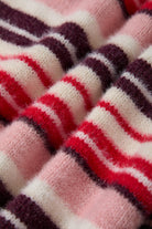 Women's Cozy Crew Sweater in the color Mellow Rose Multi Stripe - Additional Laydown image