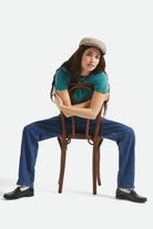 Unisex Brood Newsboy Cap in the color Dusted Ochre/Khaki/Verdant Green - Additional Fit image