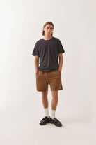 Men's Everyday Corduroy Short in the color Tobacco Brown - Men's Front View