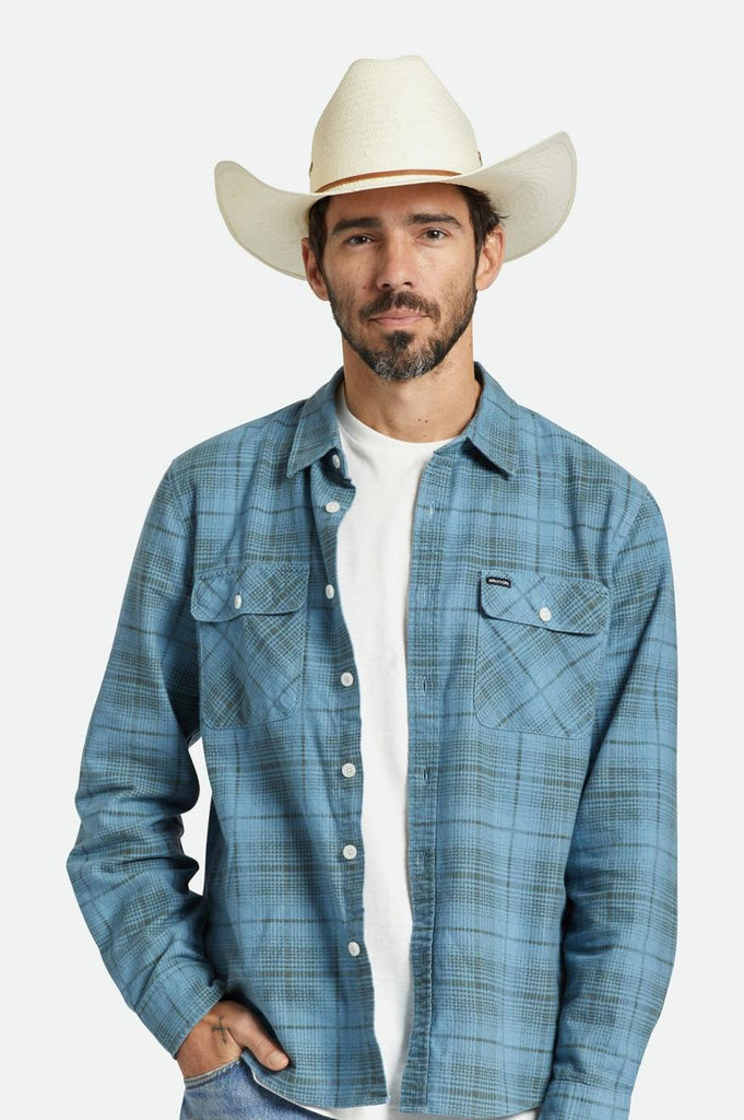 Brixton El Paso Straw Reserve Cowboy Hat - Off White