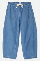 Women's Utility Everyday Barrel Pant in the color Light Stone Wash - Front Product Laydown Image