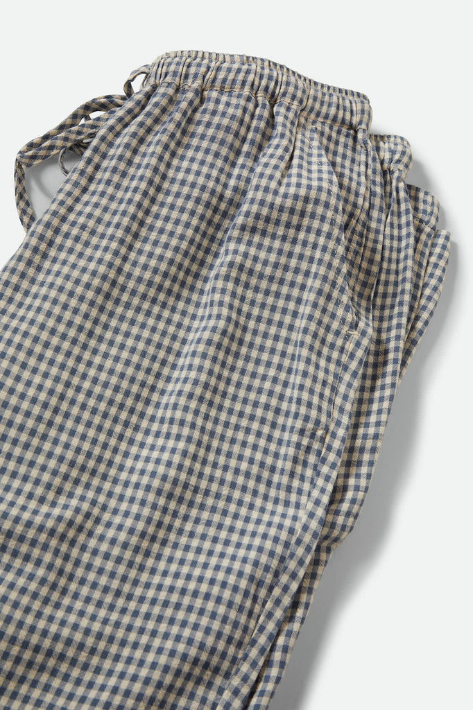 Women's Hudson Lounge Pant in the color Azure Blue Gingham - Additional Laydown image