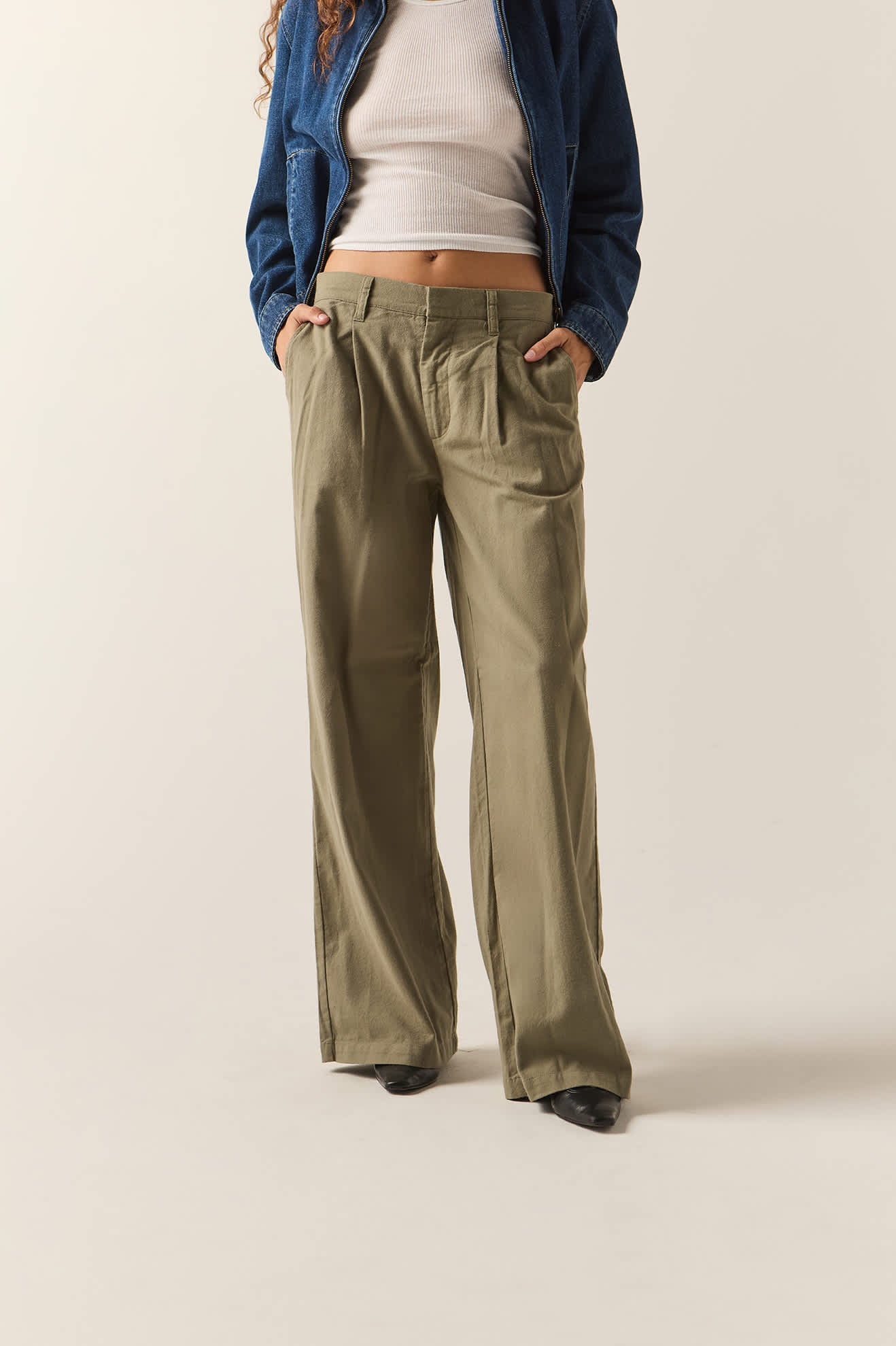 Women's Service Trouser Pant in the color Olive Surplus - Women's Front Fit Image