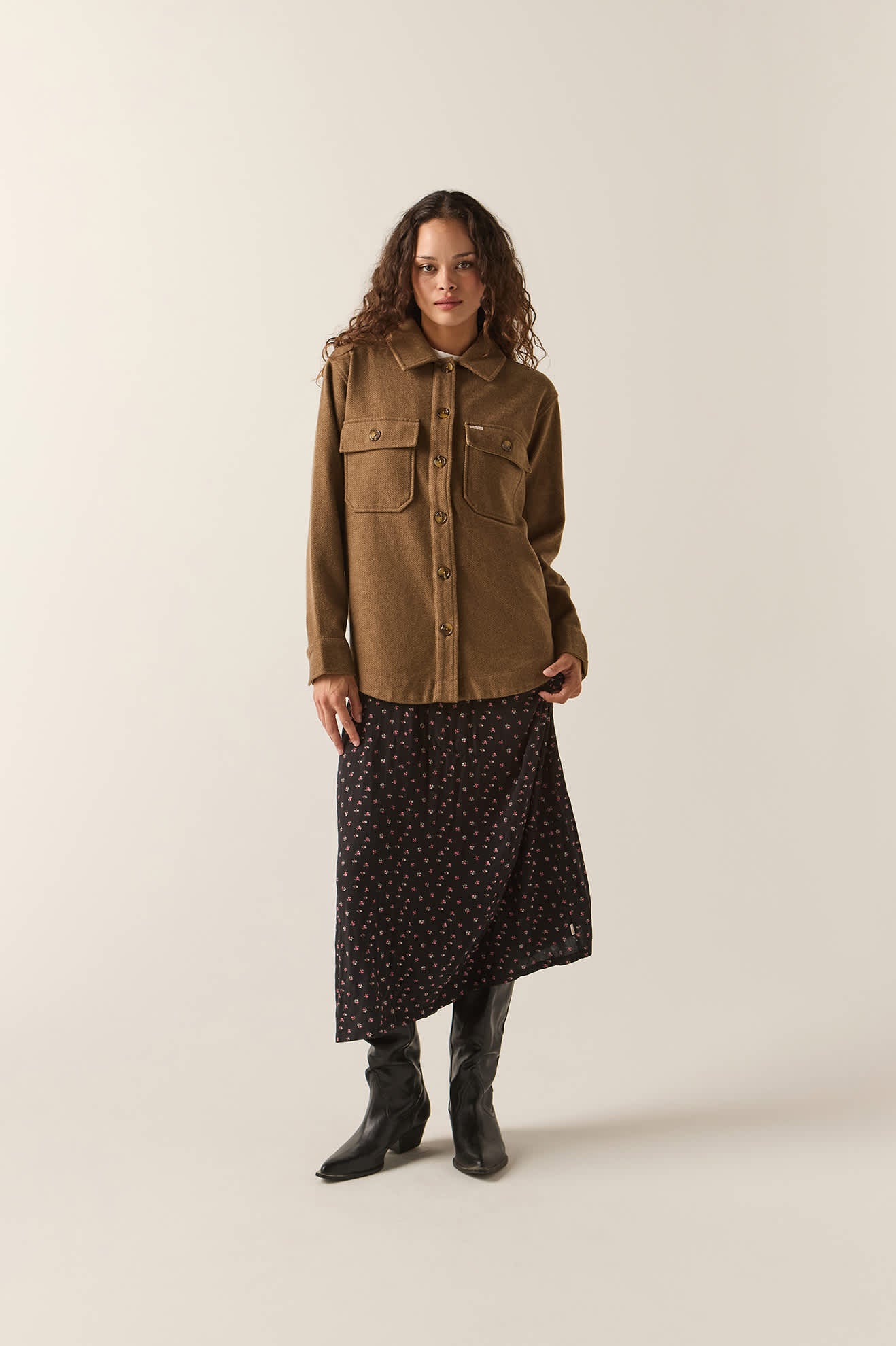 Women's Bagby Jacket in the color Khaki Heather - Additional Fit image