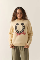 Women's Howdy Crew Sweater in the color Whitecap - Women's Front Fit Image