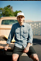 Men's Fit, Extra Shot | Bowery Lightweight Ultra Soft L/S Flannel - Flint Stone Blue