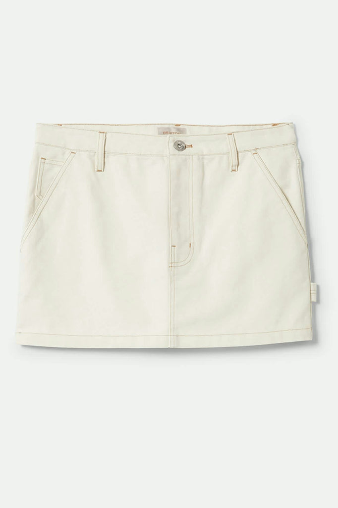 Women's Essex Painter Mini Skirt in the color Egret White - Front Product View