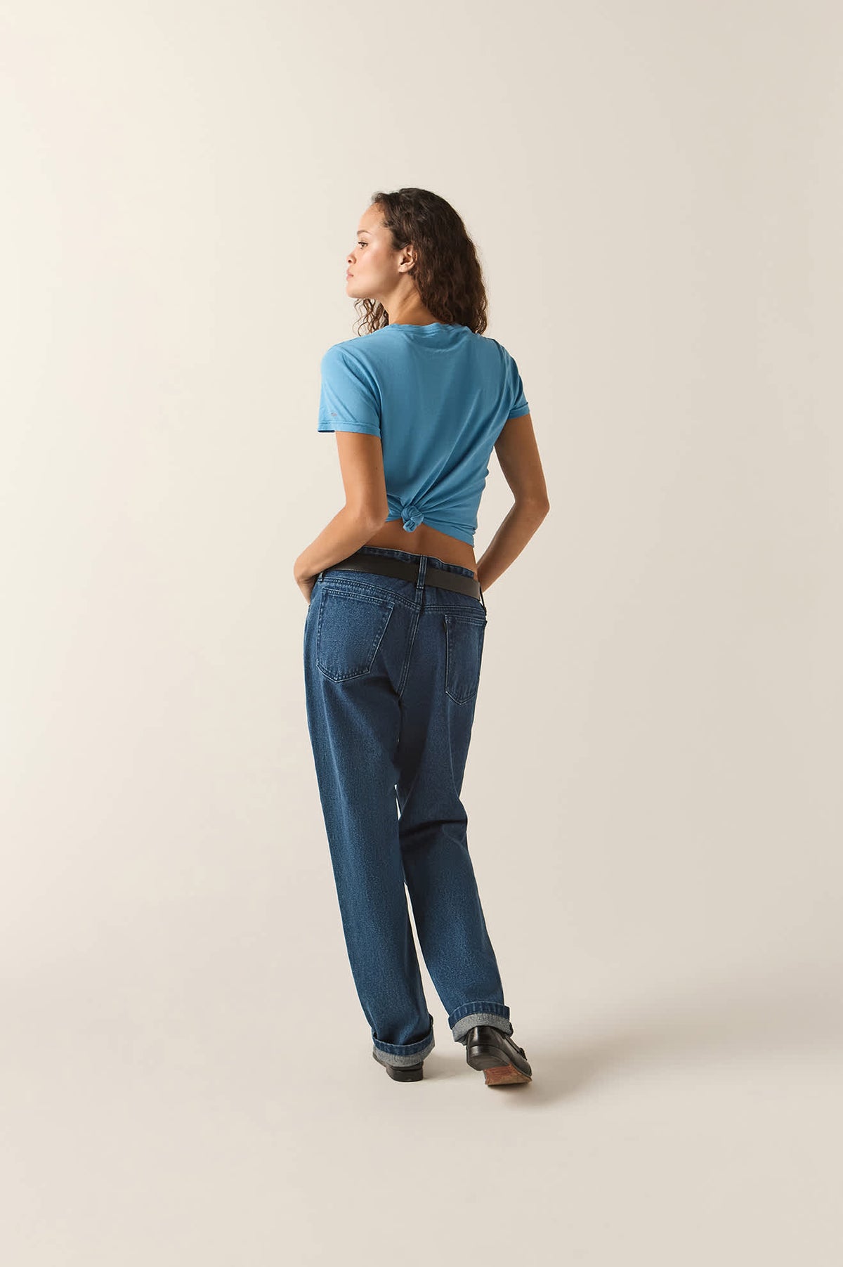 Women's Ice Cold Slim Crew T-Shirt in the color Electric Indigo - Women's Back View