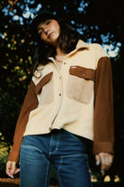 Women's Fit, Extra Shot | Bowery Women's L/S Arctic Stretch Fleece - Sesame/Bison/Biscotti