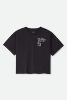 Women's Rodeo Trailors Boxy Crop T-Shirt in the color Black - Front Product Laydown Image