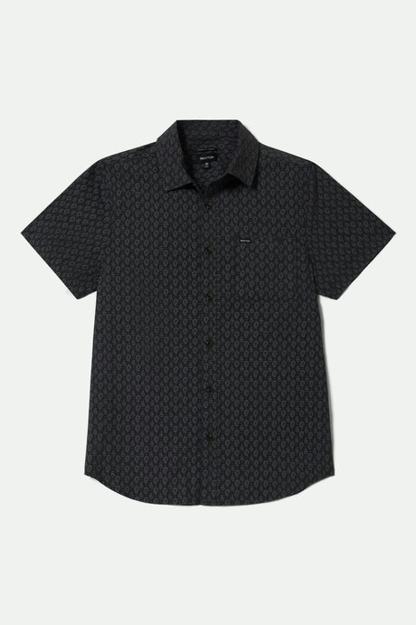 Men's Charter Print S/S Shirt in the color Washed Black/Paisley - Front Product View