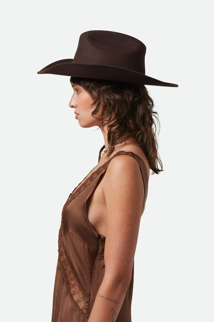 Unisex Laredo Cowboy Hat in the color Dark Brown - Women's Side View